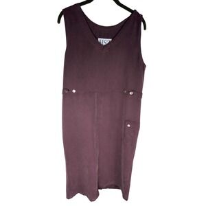 HSZ Vintage 1990s Wine Maroon Jumper Pockets Sleeveless Size Large Teacher core